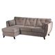 ScS Living Brown Fabric Hoxton Velvet 3 Seater Left Hand Facing Chaise Sofa