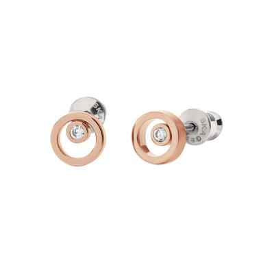 Paar Ohrstecker SKAGEN "Schmuck Geschenk Edelstahl Ohrringe ELIN", rosa (edelstahlfarben, roségoldfarben, kristallweiß, kristallweiß), Ohrringe, Damen, Edelstahl, Ohrstecker, mit Zirkonia (synth.) Image