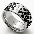 Coach Jewelry | Coach Signature Sterling Silver Ring | Color: Black/Silver | Size: 7