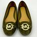 Michael Kors Shoes | Michael Kors Flat Shoes Women Size 7 Olive Green Gold Shoes | Color: Green | Size: 7