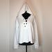 American Eagle Outfitters Tops | American Eagle Outfitters White Tie Front Cropped Hooded Sweatshirt Size Small | Color: White | Size: S