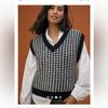 Anthropologie Sweaters | Anthropologie Find Me Now Textured Sweater Vest Size Medium | Color: Black/White | Size: M