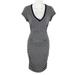 Athleta Dresses | Athleta Gray On Gray Stripe V-Neck Tshirt Dress Oo30 | Color: Gray | Size: M