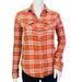 American Eagle Outfitters Tops | 4.99 Ship American Eagle Shirt Double Layered Flannel Top Pink Orange Plaid | Color: Pink | Size: 2