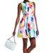 Kate Spade Dresses | Kate Spade New York Watercolor Fit And Flare Bow Accent Cut Out Dress | Color: Pink/White | Size: 4