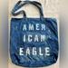 American Eagle Outfitters Bags | American Eagle Denim Jean Distressed Tote Bag Nwot | Color: Blue/White | Size: Os