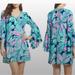 Lilly Pulitzer Dresses | Lilly Pulitzer Rosalia Flare Bell Sleeve Large Flower Print Dress Blue Pink 00 | Color: Blue/Pink | Size: 00