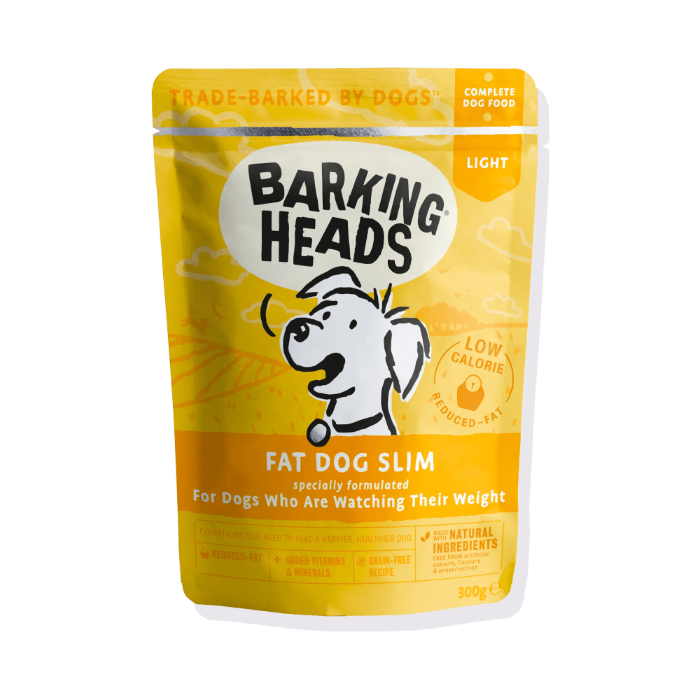 10x300g Fat Dog Slim Barking Heads Wet Dog Food