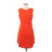 A.L.C. Casual Dress - Bodycon Crew Neck Sleeveless: Orange Print Dresses - Women's Size 6