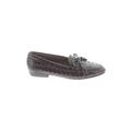 Sesto Meucci Flats: Slip On Chunky Heel Casual Brown Print Shoes - Women's Size 7 - Almond Toe