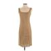 Max Mara Casual Dress - Sheath Scoop Neck Sleeveless: Tan Print Dresses - Women's Size 38