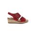 St. John's Bay Wedges: Red Print Shoes - Women's Size 7 1/2 - Open Toe