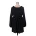 Shein Casual Dress - Mini Crew Neck Long sleeves: Black Print Dresses - Women's Size 3X