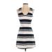 Abercrombie & Fitch Casual Dress - Mini V Neck Sleeveless: Blue Stripes Dresses - Women's Size Small