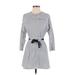 Topshop Casual Dress - A-Line Crew Neck 3/4 sleeves: Gray Dresses - Women's Size 2