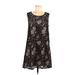 Max Studio Casual Dress - A-Line Scoop Neck Sleeveless: Black Print Dresses - Women's Size Medium