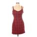 Endless Rose Casual Dress - Sheath: Red Plaid Dresses - Women's Size Small