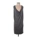 Yttrium by Aurelio Costarella Cocktail Dress - Shift Cowl Neck Sleeveless: Gray Print Dresses - Women's Size 3