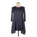 Pinc Casual Dress - A-Line Crew Neck 3/4 sleeves: Blue Dresses - Women's Size X-Large