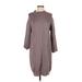 Renee C. Casual Dress - Sweater Dress: Gray Dresses - Women's Size Small