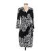 INC International Concepts Casual Dress - Wrap: Black Damask Dresses - Women's Size Small