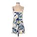 Tart Casual Dress - Slip dress: Blue Floral Motif Dresses - Women's Size Small