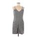 Johnny Martin Casual Dress - Mini Plunge Sleeveless: Gray Dresses - Women's Size 9