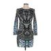 Just Cavalli Casual Dress - Mini Crew Neck Long sleeves: Blue Dresses - Women's Size 42