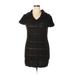 No Boundaries Casual Dress - Mini: Black Solid Dresses - Women's Size Large