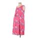 Baby BE Mine Casual Dress - A-Line Scoop Neck Sleeveless: Pink Floral Dresses - Women's Size Small Maternity