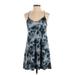 ABound Casual Dress - A-Line V Neck Sleeveless: Gray Print Dresses - Women's Size Small