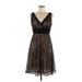 S.L. Fashions Casual Dress: Black Tortoise Dresses - Women's Size 8 Petite