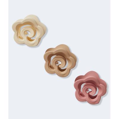 Aeropostale Womens' Matte Flower Claw Hair Clip 3-Pack - Multi-colored - Size One Size - Cotton