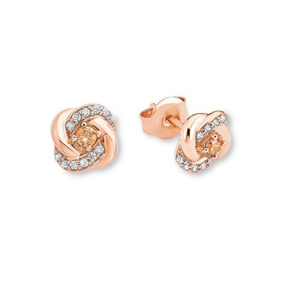 Paar Ohrstecker AMOR "Knoten, 9271412", rosa (roségoldfarben, weiß, kristallweiß), Ohrringe, Damen, Silber 925 (Sterlingsilber), mit Zirkonia (synth.) Image