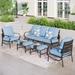 5/7-Seat Patio Conversation Set, Outdoor Sofa Set with 2 x Single Sofa Chairs, 1 x 3-seater Sofa and Coffee Table/Ottomans