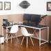 Olympus Wood and Metal Corner Desk in Acacia and Black,High quality and durable