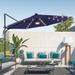 BONOSUKI 11FT LED Cantilever Patio Umbrella Angle Adjustment