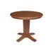 36 in Solid Wood Round Top Pedestal Dining Table