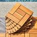 Outdoor Patio 1 ft. x 1 ft. Hanalei Eucalyptus Interlocking Wooden Decktile, Use for Balcony- Honey (Set of 10 Tiles)