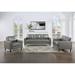 Coaster Furniture Ruth Upholstered Track Arm Faux Leather Sofa Set Black And Grey