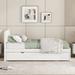 Modern Twin Size Bed Frame with Twin Size Trundle For White High Gloss Headboard and Footboard