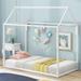 Modern Twin Size Metal House Bed for Kids, Montessori Floor Bed, House Bed for Boys Girls