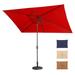 10ft Rectangular Patio Umbrella, Large Blue Outdoor Umbrella for Beach Garden Outside Uv Protection