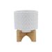 Sagebrook Home White Neutral Ceramic Planter Pot with Stand Indoor/Outdoor