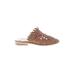 Free People Mule/Clog: Slip-on Stacked Heel Bohemian Brown Solid Shoes - Women's Size 36 - Almond Toe