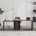 Modern L-shaped Executive Desk with 1 Cabinet and Open Storage