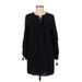 Rebecca Minkoff Casual Dress - Shift Tie Neck 3/4 sleeves: Black Solid Dresses - Women's Size Small