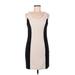 Kensie Casual Dress - Sheath: Ivory Grid Dresses - Women's Size Medium