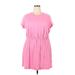 Old Navy Casual Dress - Mini Crew Neck Short sleeves: Pink Print Dresses - Women's Size X-Large Tall