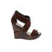 Diane von Furstenberg Wedges: Brown Leopard Print Shoes - Women's Size 8 - Open Toe